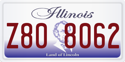 IL license plate Z808062