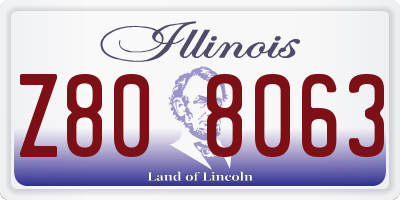 IL license plate Z808063