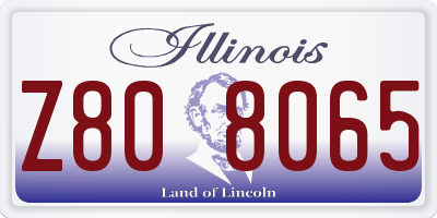 IL license plate Z808065