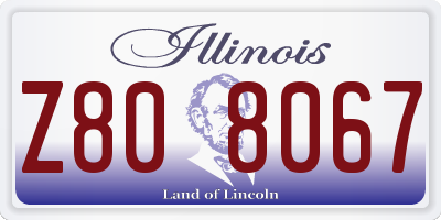 IL license plate Z808067