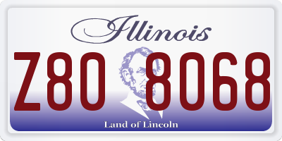 IL license plate Z808068