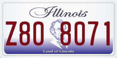 IL license plate Z808071