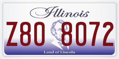 IL license plate Z808072