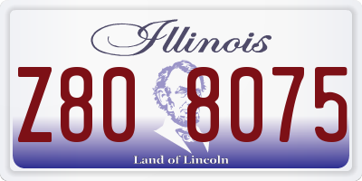 IL license plate Z808075