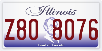 IL license plate Z808076