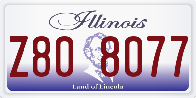 IL license plate Z808077