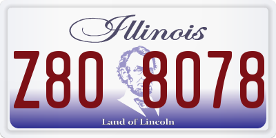 IL license plate Z808078