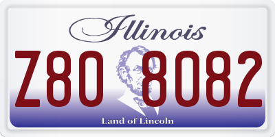 IL license plate Z808082