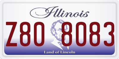 IL license plate Z808083