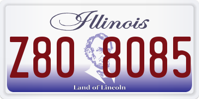 IL license plate Z808085