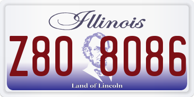 IL license plate Z808086