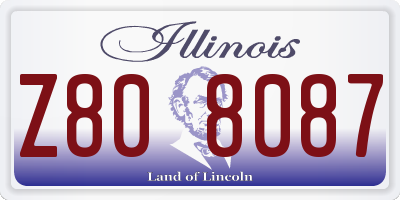 IL license plate Z808087