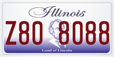 IL license plate Z808088