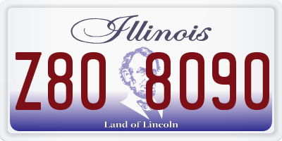 IL license plate Z808090