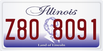 IL license plate Z808091