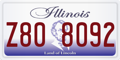 IL license plate Z808092