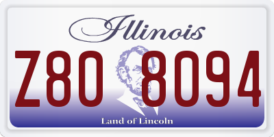 IL license plate Z808094