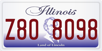 IL license plate Z808098