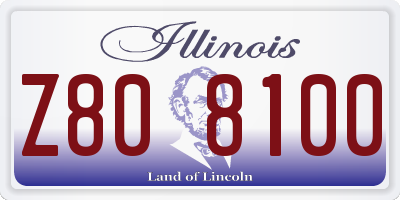IL license plate Z808100
