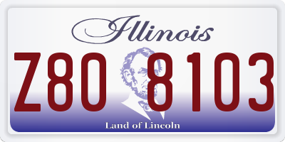 IL license plate Z808103