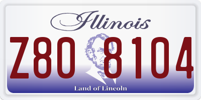 IL license plate Z808104