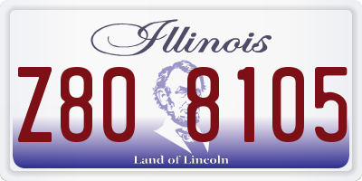 IL license plate Z808105