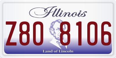 IL license plate Z808106