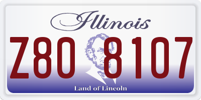 IL license plate Z808107