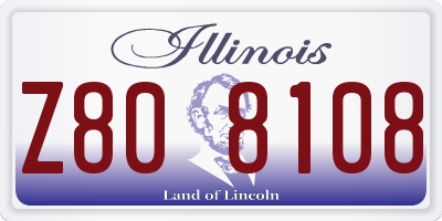 IL license plate Z808108