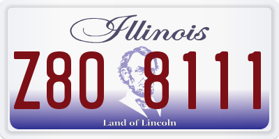 IL license plate Z808111
