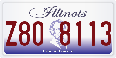IL license plate Z808113