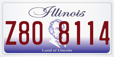 IL license plate Z808114