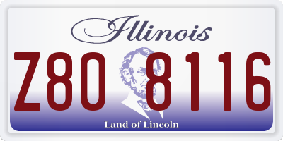 IL license plate Z808116
