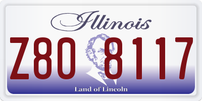IL license plate Z808117