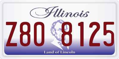 IL license plate Z808125
