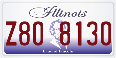 IL license plate Z808130