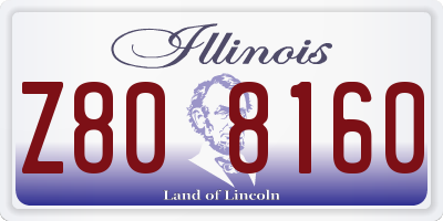 IL license plate Z808160