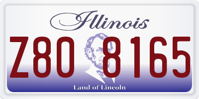 IL license plate Z808165