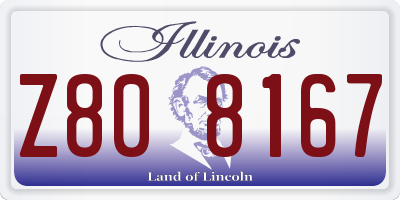 IL license plate Z808167
