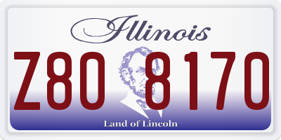 IL license plate Z808170