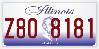 IL license plate Z808181