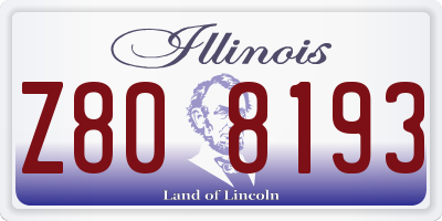 IL license plate Z808193