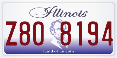 IL license plate Z808194