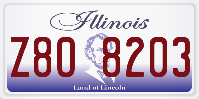 IL license plate Z808203