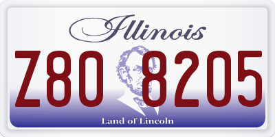 IL license plate Z808205