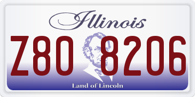 IL license plate Z808206