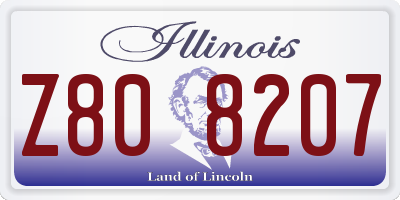 IL license plate Z808207