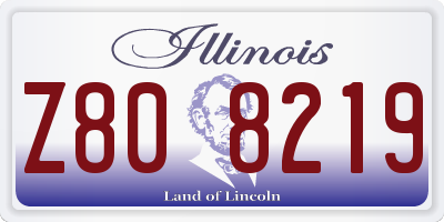 IL license plate Z808219