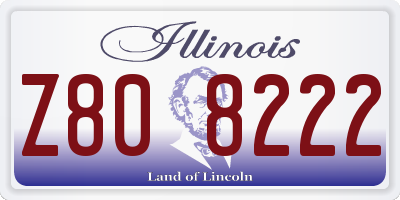 IL license plate Z808222