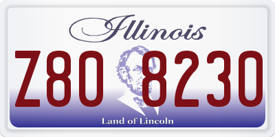 IL license plate Z808230